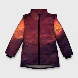 Куртка зимняя для девочки Галактический пожар, цвет: 3D-светло-серый