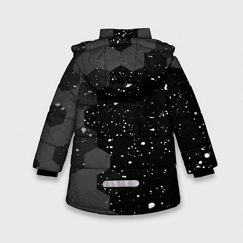 Зимняя куртка для девочки Doom glitch на темном фоне: по-вертикали / 3D-Черный – фото 2