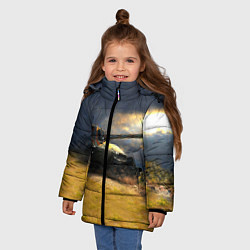 Куртка зимняя для девочки Танк Е100, цвет: 3D-черный — фото 2