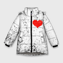 Зимняя куртка для девочки Сердце карандашом