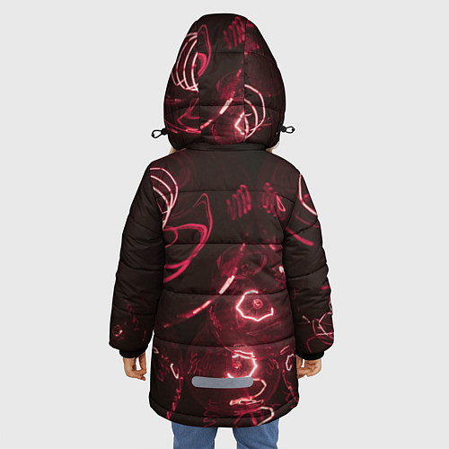 Зимняя куртка для девочки Неоновые тусклые фонари / 3D-Красный – фото 4