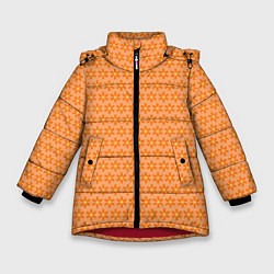 Зимняя куртка для девочки Оранжево-желтые цветочки