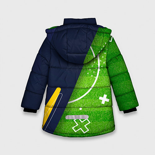 Зимняя куртка для девочки Bayer 04 football field / 3D-Черный – фото 2