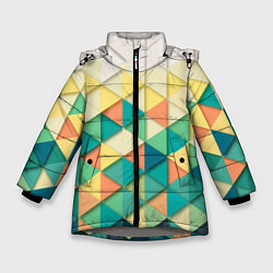 Куртка зимняя для девочки Мозаичный градиент, цвет: 3D-светло-серый