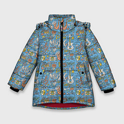 Куртка зимняя для девочки Стили музыки, цвет: 3D-красный