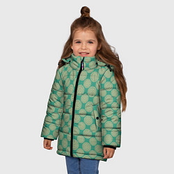 Куртка зимняя для девочки Точечные классические узоры, цвет: 3D-светло-серый — фото 2
