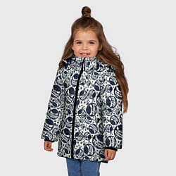 Куртка зимняя для девочки Смайл с зубами, цвет: 3D-светло-серый — фото 2