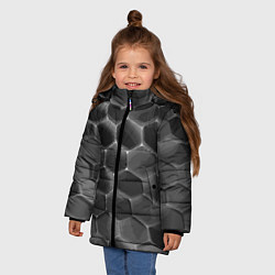Куртка зимняя для девочки Черные камни, цвет: 3D-черный — фото 2