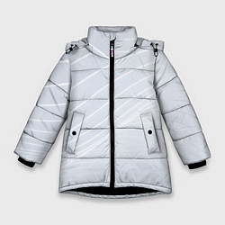 Зимняя куртка для девочки Серый фон и белые линии