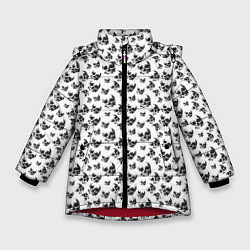 Куртка зимняя для девочки Череп без челюсти, цвет: 3D-красный