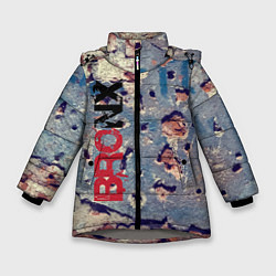 Куртка зимняя для девочки Старая кирпичная стена - Bronx, цвет: 3D-светло-серый