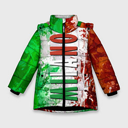 Зимняя куртка для девочки Флаг Италии - кляксы