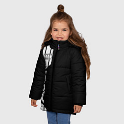 Куртка зимняя для девочки Audi - вертикальные полосы, цвет: 3D-черный — фото 2