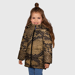 Куртка зимняя для девочки Кожа питона - fashion 2028, цвет: 3D-красный — фото 2