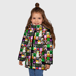 Куртка зимняя для девочки Minecraft characters, цвет: 3D-красный — фото 2