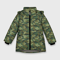 Зимняя куртка для девочки Милитари звезда мини