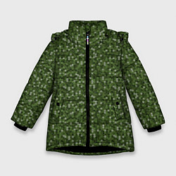 Куртка зимняя для девочки Милитари звёздочка, цвет: 3D-черный