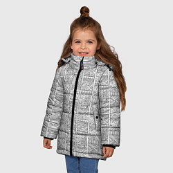Куртка зимняя для девочки Орнамент треугольник, цвет: 3D-светло-серый — фото 2