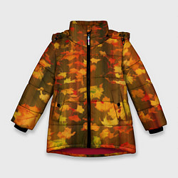 Куртка зимняя для девочки Осеннее золото, цвет: 3D-красный