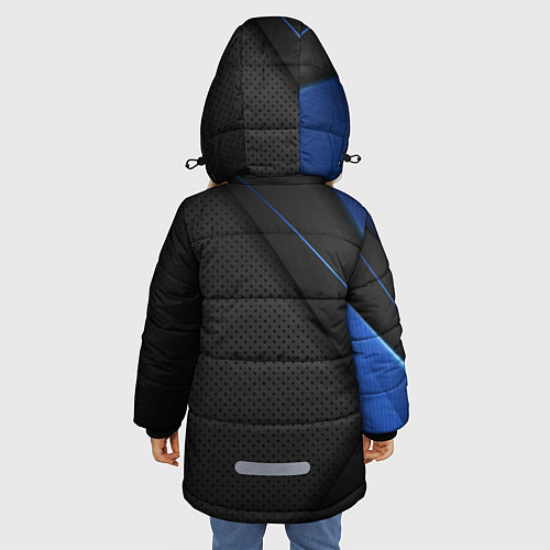 Зимняя куртка для девочки Черно-синий герб России / 3D-Красный – фото 4