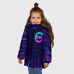 Куртка зимняя для девочки Volvo neon speed lines, цвет: 3D-черный — фото 2