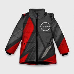 Куртка зимняя для девочки Nissan sports racing, цвет: 3D-черный