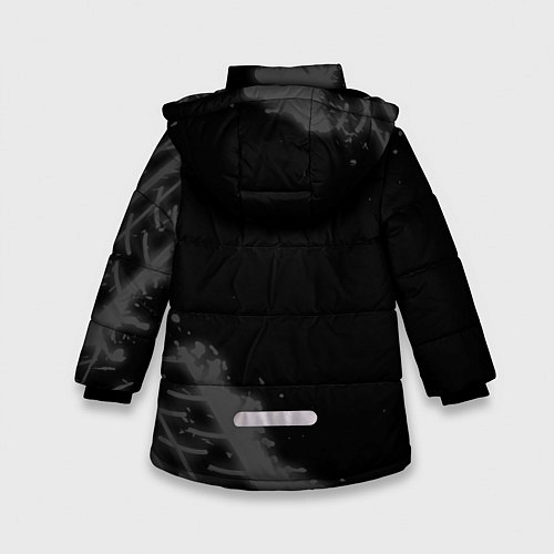 Зимняя куртка для девочки Volkswagen speed на темном фоне со следами шин: на / 3D-Черный – фото 2