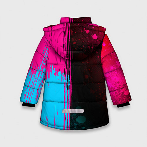 Зимняя куртка для девочки Sporting - neon gradient: по-вертикали / 3D-Черный – фото 2
