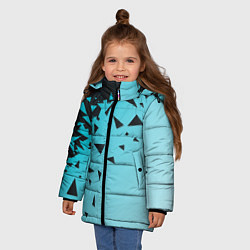 Куртка зимняя для девочки Осколки Абстракции, цвет: 3D-черный — фото 2