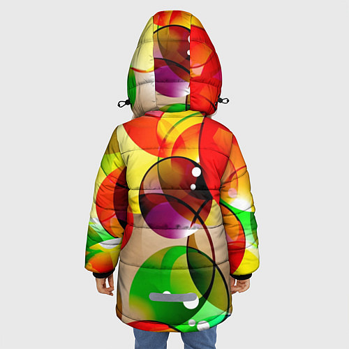 Зимняя куртка для девочки Большие мыльные пузыри / 3D-Красный – фото 4