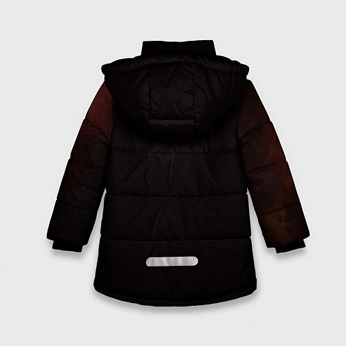 Зимняя куртка для девочки Футбольный мяч огонь / 3D-Черный – фото 2