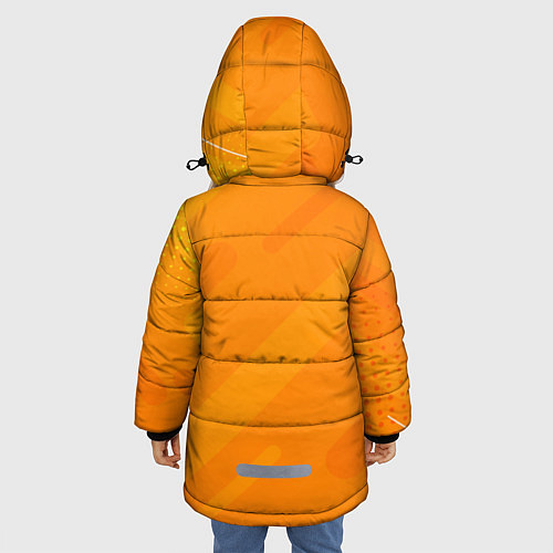 Зимняя куртка для девочки Chevrolet Абстракция жёлтая / 3D-Красный – фото 4