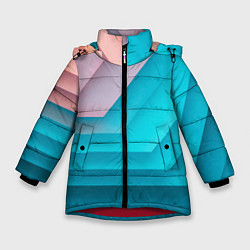 Куртка зимняя для девочки Геометрические переливающиеся углы, цвет: 3D-красный