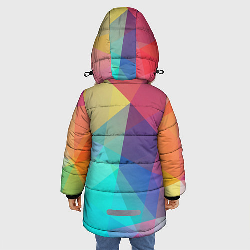 Зимняя куртка для девочки Нежный разноцветный фон / 3D-Красный – фото 4