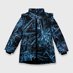 Куртка зимняя для девочки Ледяная планета, цвет: 3D-черный