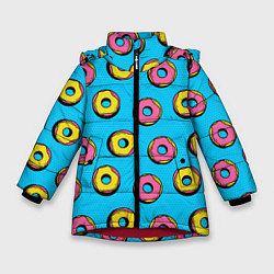 Зимняя куртка для девочки Желтые и розовые пончики