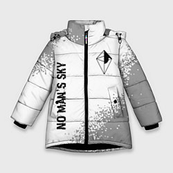 Куртка зимняя для девочки No Mans Sky glitch на светлом фоне: надпись, симво, цвет: 3D-черный