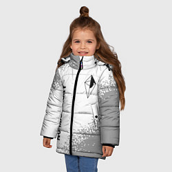 Куртка зимняя для девочки No Mans Sky glitch на светлом фоне: надпись, симво, цвет: 3D-черный — фото 2