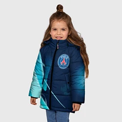 Куртка зимняя для девочки Фк псж абстракция, цвет: 3D-черный — фото 2