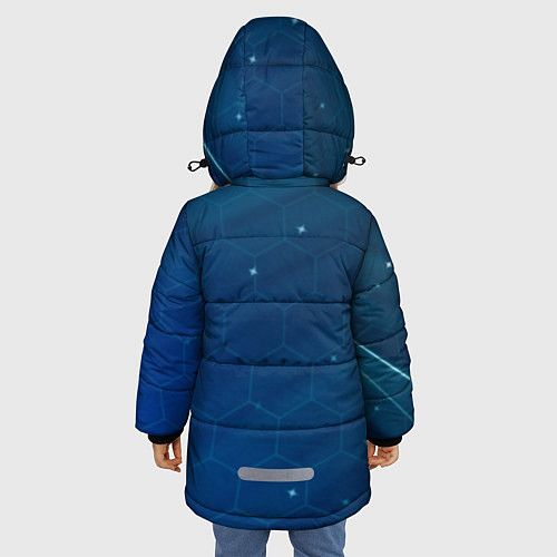 Зимняя куртка для девочки Real madrid голубая абстракция / 3D-Светло-серый – фото 4