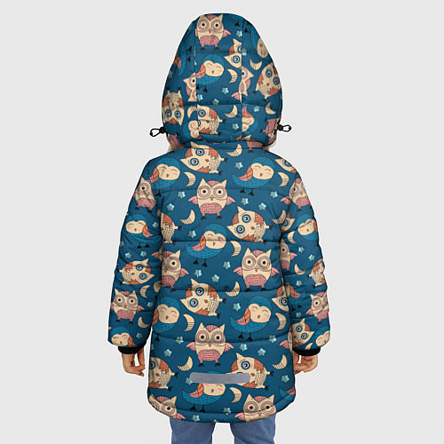 Зимняя куртка для девочки Совушки в ночи / 3D-Светло-серый – фото 4