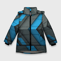 Куртка зимняя для девочки Излом, цвет: 3D-светло-серый