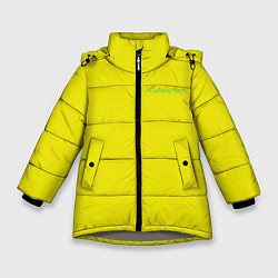 Куртка зимняя для девочки Киберпанк - Лого Дэвида, цвет: 3D-светло-серый
