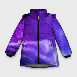 Куртка зимняя для девочки Неоновые волны, цвет: 3D-светло-серый