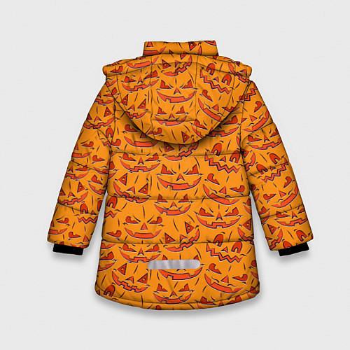 Зимняя куртка для девочки Halloween Pumpkin Pattern / 3D-Светло-серый – фото 2