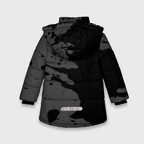 Зимняя куртка для девочки CreepyPasta glitch на темном фоне: по-вертикали / 3D-Черный – фото 2