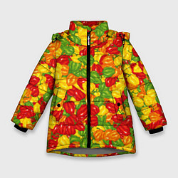 Куртка зимняя для девочки Острый перц Хабанеро, цвет: 3D-светло-серый