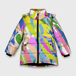 Зимняя куртка для девочки Краски лета абстракция