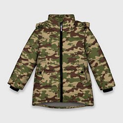 Куртка зимняя для девочки Камуфляж ВСР-98 Флора, цвет: 3D-светло-серый
