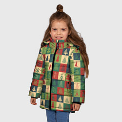 Куртка зимняя для девочки Здравствуй ёлка Новый год, цвет: 3D-светло-серый — фото 2